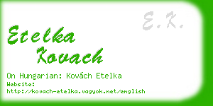 etelka kovach business card