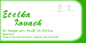 etelka kovach business card